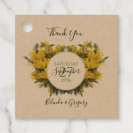 Rustic Wattle Acacia Wedding Gift Bedankjes Labels