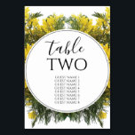 Rustic Wattle Acacia Wedding Guest Names Kaart<br><div class="desc">Dit ontwerp is voorzien van roestgele acacia bloemen die oorspronkelijk uit Australië afkomstig zijn. De Australische gele bloemen hebben lijsten het tabelnummer. De gele tinten van de bloemen en de groene creëer een roerige tuintuinen struik voelen zich. Het Robuuste het aantalkaartenontwerp van de trouwlijst met moderne elementen. Er zijn ook...</div>