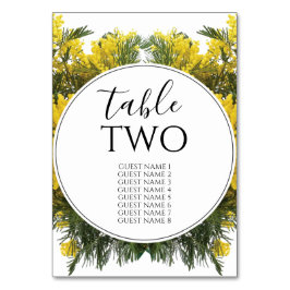 Rustic Wattle Acacia Wedding Guest Names Kaart