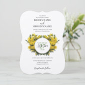 Rustic Wattle Acacia Wedding Invitations Kaart (Staand voorkant)