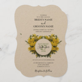 Rustic Wattle Acacia Wedding Invitations Kaart