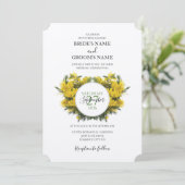 Rustic Wattle Acacia Wedding Invitations Kaart (Staand voorkant)