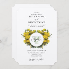 Rustic Wattle Acacia Wedding Invitations Kaart
