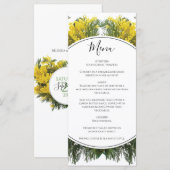 Rustic Wattle Acacia Wedding Menu (Voorkant / Achterkant)