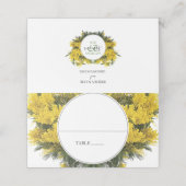 Rustic Wattle Acacia Wedding Place Card Plaatskaartje (Buitenkant ongevouwen)