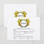 Rustic Wattle Acacia Wedding RSVP Kaarten (Voorkant / Achterkant)