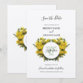 Rustic Wattle Acacia Wedding Save the Date (Voorkant / Achterkant)