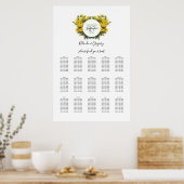 Rustic Wattle Acacia Wedding Seating Chart Poster (Keuken)