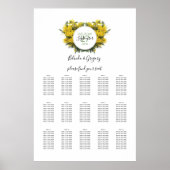 Rustic Wattle Acacia Wedding Seating Chart Poster (Voorkant)