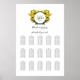 Rustic Wattle Acacia Wedding Seating Chart Poster