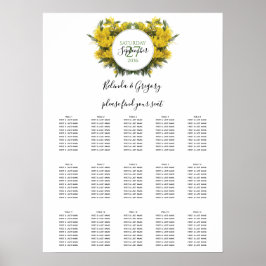 Rustic Wattle Acacia Wedding Seating Chart Poster