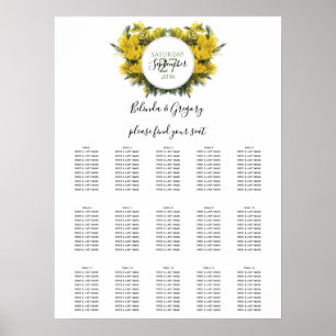 Rustic Wattle Acacia Wedding Seating Chart Poster