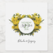 Rustic Wattle Acacia Wedding Wijn Etiket (Enkel label)