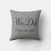 Rustic "We deden" Weddendate Pillow Kussen (Achterkant)