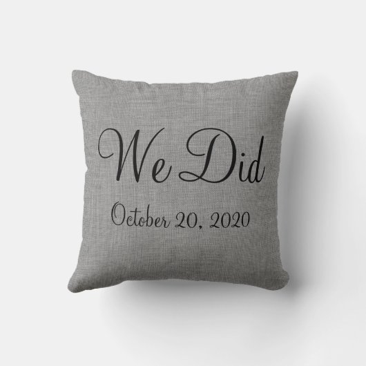 Rustic "We deden" Weddendate Pillow Kussen (Achterkant)