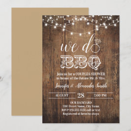 Rustic we do BBQ koppel bruiloft Kaart