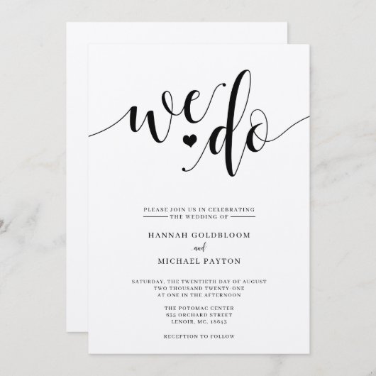 Rustic We doen een huwelijksuitnodiging Kaart (Voorkant / Achterkant)