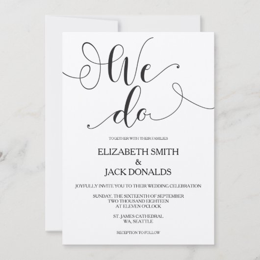 Rustic We doen een huwelijksuitnodiging - kalligra Kaart (Voorkant)