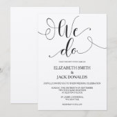 Rustic We doen een huwelijksuitnodiging - kalligra Kaart (Voorkant / Achterkant)