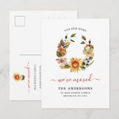 Rustic We hebben Chic Autumn Herfst Wreath Moving Aankondigingskaart (Voorkant / Achterkant)