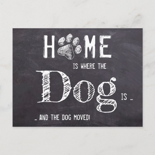 Rustic We hebben de Dog Moving Announcement Postca Briefkaart (Voorkant)