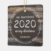 Rustic We hebben foto van 2020 overleefd Keramisch Ornament (Links)
