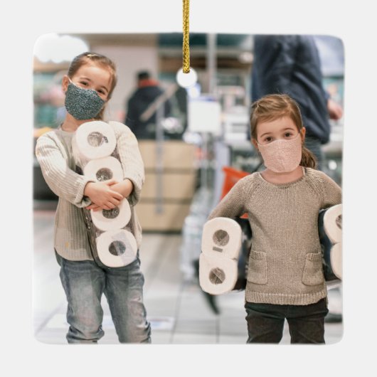 Rustic We hebben foto van 2020 overleefd Keramisch Ornament (Achterkant)