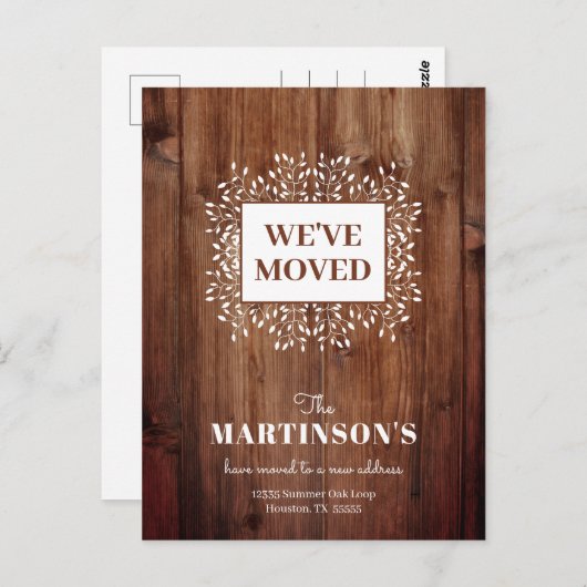 Rustic We hebben het Briefkaart Adres wijzigen ver (Voorkant / Achterkant)