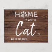 Rustic We hebben nieuwe home Cat Pet Moving verpla Aankondigingskaart (Voorkant)
