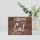 Rustic We hebben nieuwe home Cat Pet Moving verpla Aankondigingskaart (Staand voorkant)