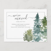 Rustic We hebben nieuwe Home Script Pine Tree verp Briefkaart (Voorkant)