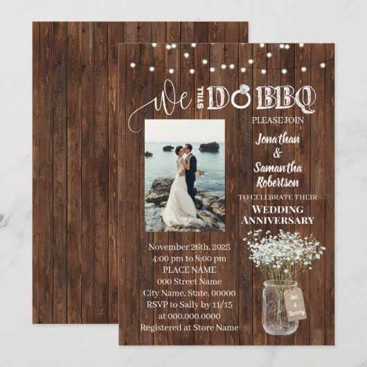 Rustic We hebben nog steeds een huwelijksherdenkin Kaart (Voorkant / Achterkant)