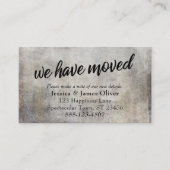 Rustic "We hebben ons verplaatst" Tussenkaart in N Informatiekaartje (Voorkant)