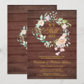 Rustic We Still Do Florale Jaarlijkse Huwelijksbel Kaart (Voorkant / Achterkant)