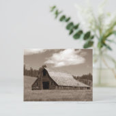 Rustic Weathered Barn Sephia Briefkaart (Staand voorkant)