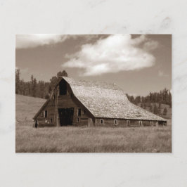Rustic Weathered Barn Sephia Briefkaart
