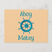 Rustic Weathered Boat Steering Wheel Photo Image Briefkaart (Voorkant)