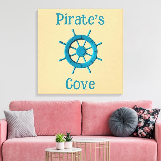 Rustic Weathered Boat Steering Wheel Photo Image Canvas Afdruk (Insitu (Woonkamer))