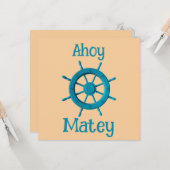 Rustic Weathered Boat Steering Wheel Photo Image Kaart (Voorkant / Achterkant in situ)