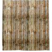 Rustic Weathered Brown Wood Plank Seamless Pattern Douchegordijn (Voorkant)