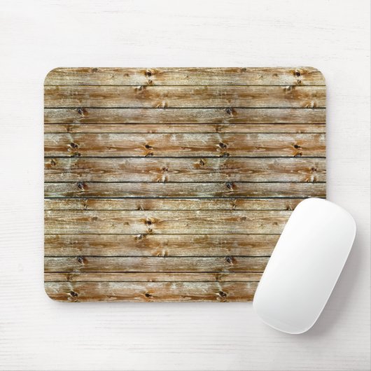 Rustic Weathered Brown Wood Plank Seamless Pattern Muismat (Met muis)