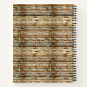 Rustic Weathered Brown Wood Plank Seamless Pattern Notitieboek (Achterkant)