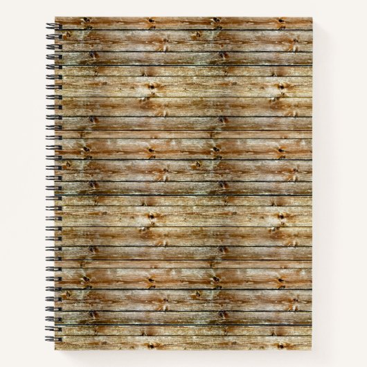 Rustic Weathered Brown Wood Plank Seamless Pattern Notitieboek (Voorkant)