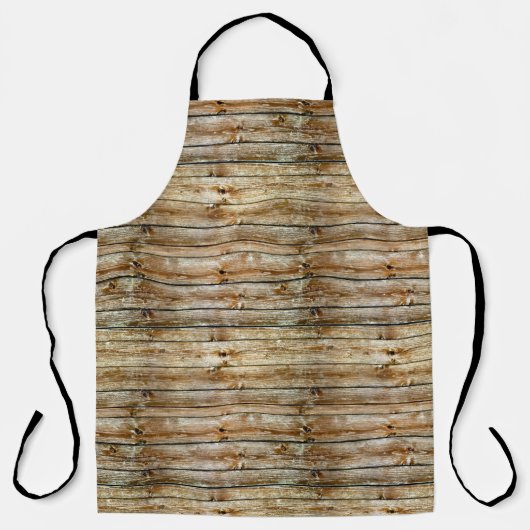 Rustic Weathered Brown Wood Plank Seamless Pattern Schort (Voorkant)