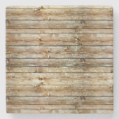 Rustic Weathered Brown Wood Plank Seamless Pattern Stenen Onderzetter (Voorkant)