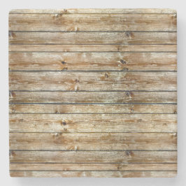 Rustic Weathered Brown Wood Plank Seamless Pattern Stenen Onderzetter