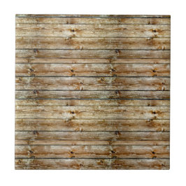 Rustic Weathered Brown Wood Plank Seamless Pattern Tegeltje