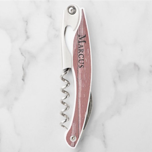 Rustic Weathered Red Wood Specialized Waiter's Co Kurkentrekker (Voorkant)