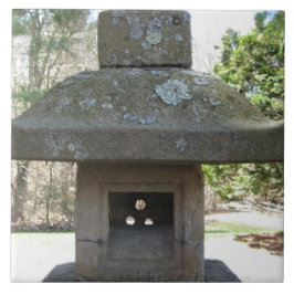 Rustic Weathered Stone Lantern Tegeltje