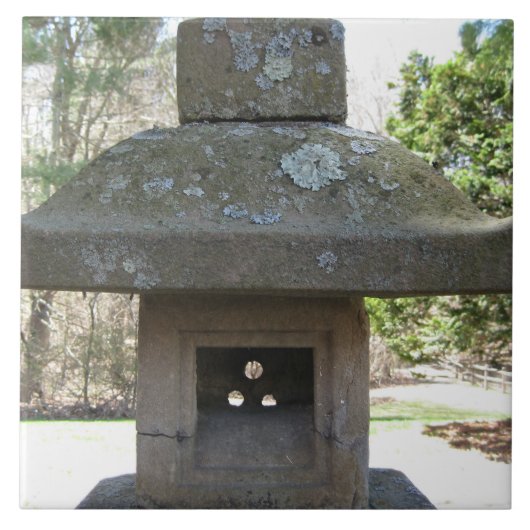 Rustic Weathered Stone Lantern Tegeltje (Voorkant)